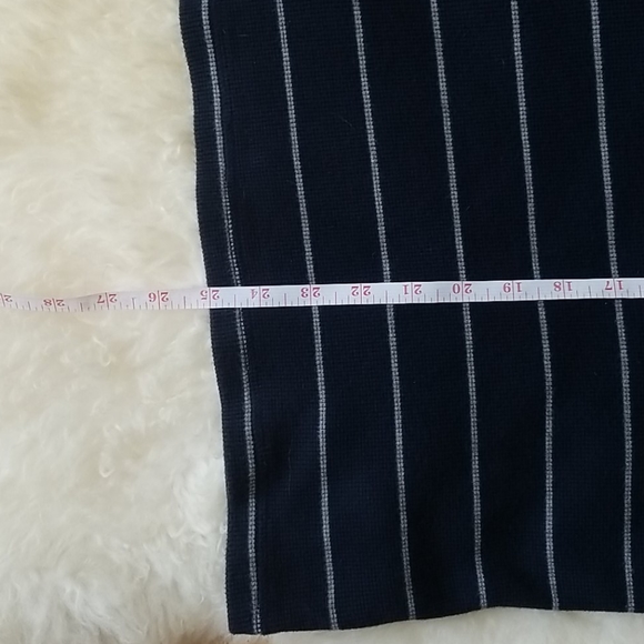 Long Sleeve Waffle Thermal, Navy w Gray Stripes - Picture 4 of 5